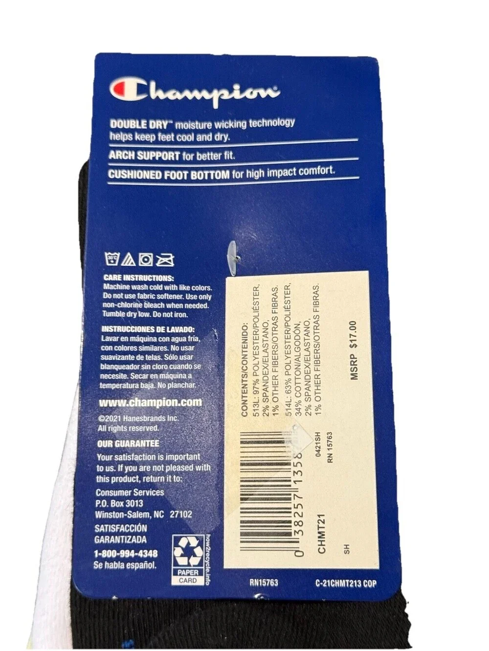 Champion Men's Crew Socks 3 Pairs Size 6-12 Yellow Tie-Dye